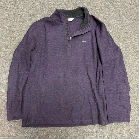 Calvin Klein Purple Quarter Zip Pullover Size Medium - Picture 1 of 7